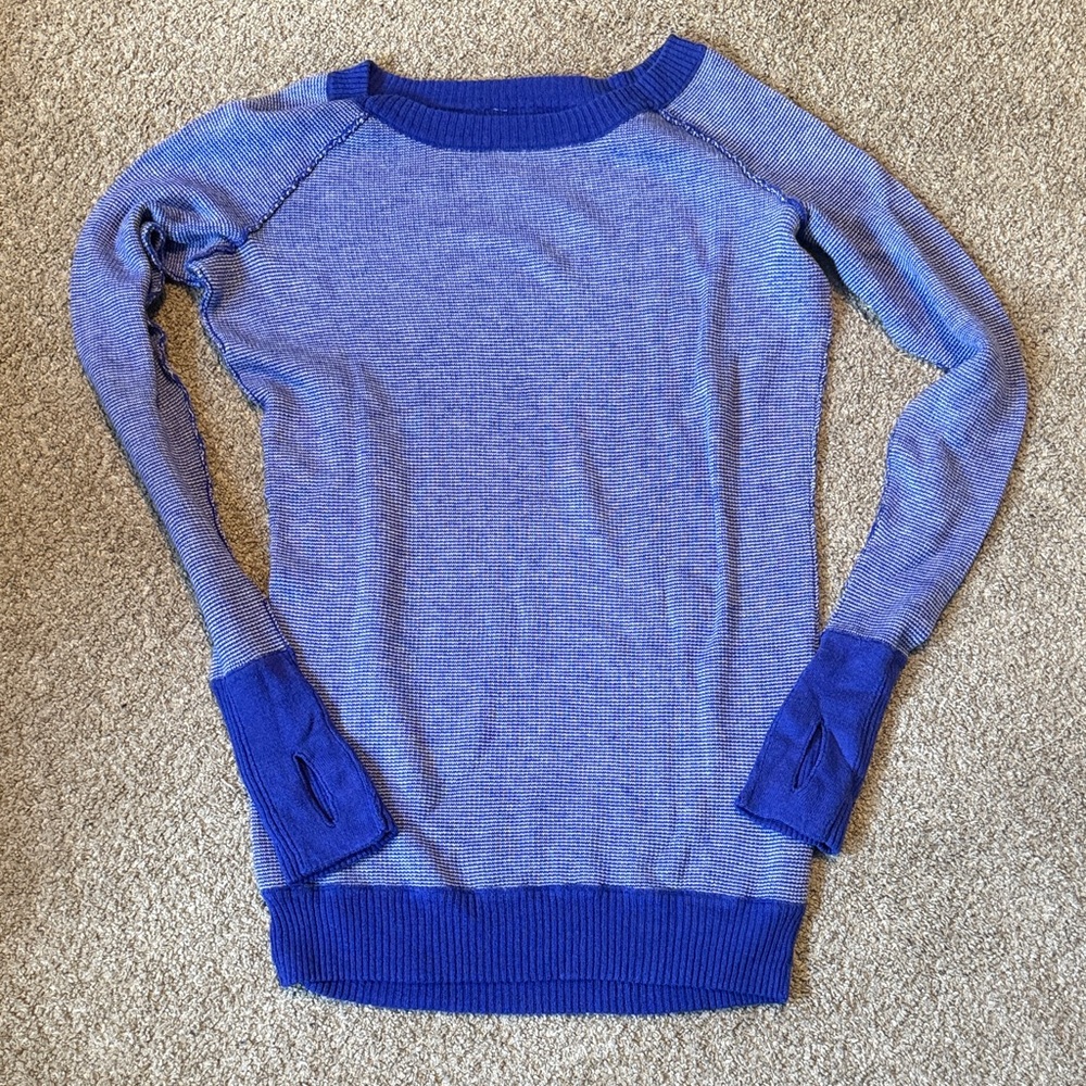 lululemon athletica Blue Crew Neck Sweater small XS reversible